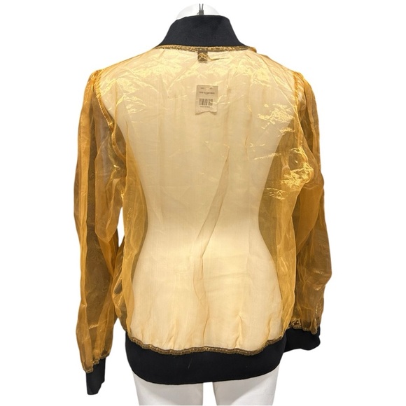 Taxi Gold Sheer Iridescent Shimmer Bomber Jacket NWT - Picture 5 of 7